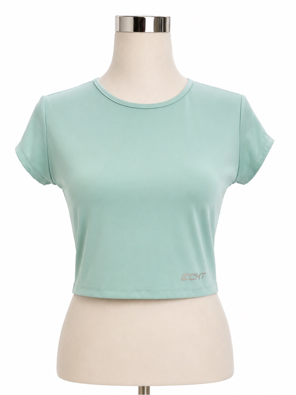 ECHT • Mint Green Cropped Athletic Performance Top Size Large Gym Workout Tee
